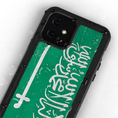 Saudi Arabia Flag Distressed iPhone 12 Waterproof Case